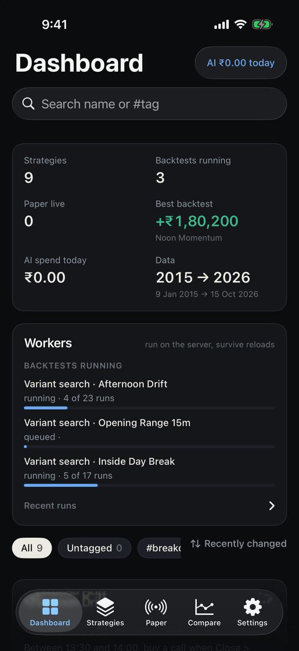 Brovium dashboard on an iPhone